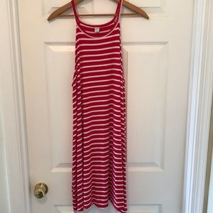 3/$10💜 🇺🇸Red and white striped knee length dress🇺🇸